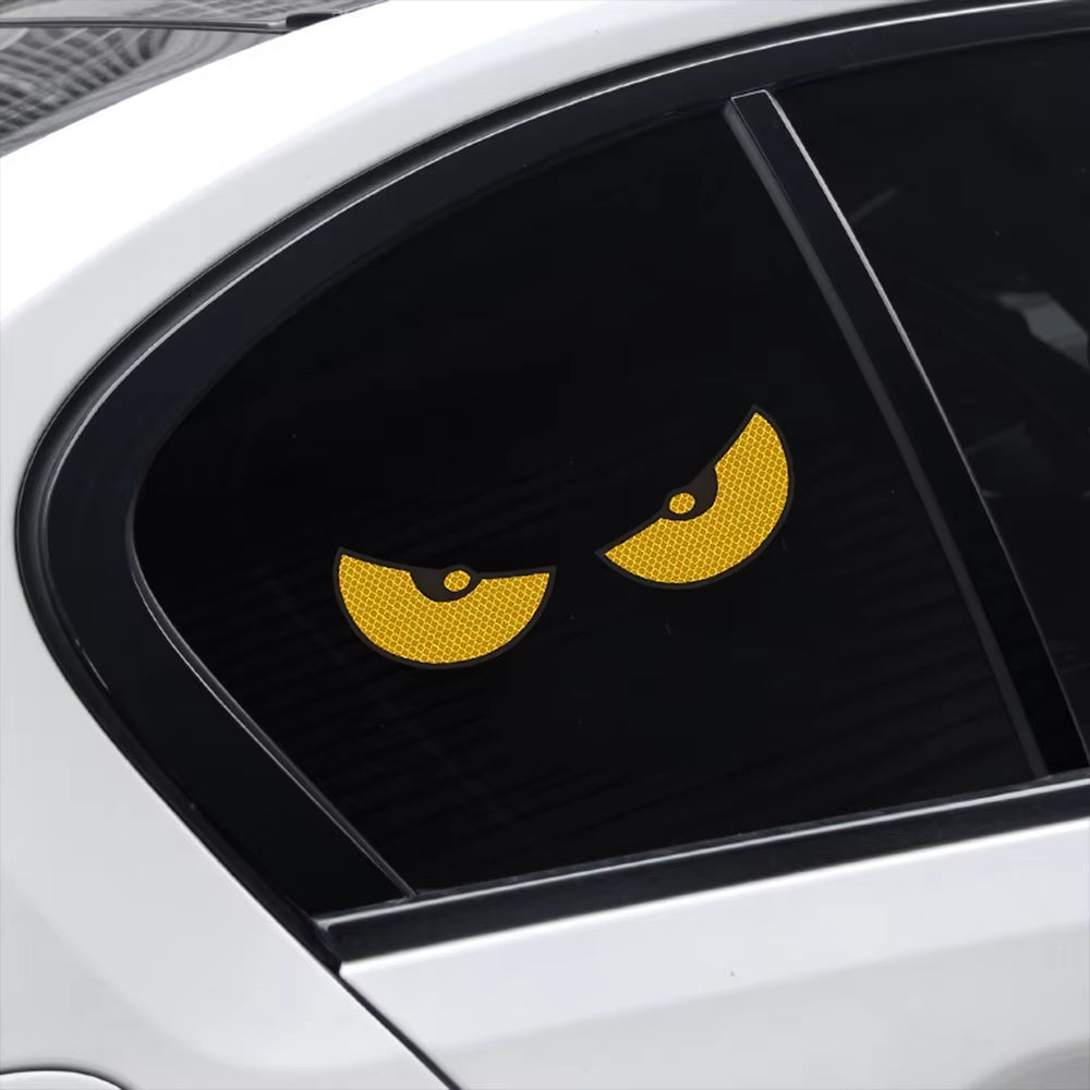 2Pcs/Set Reflective Car Stickers Motorbike Helmet Improve Your Vehicle'S Visibility and Safety with Devil Eye Stickers